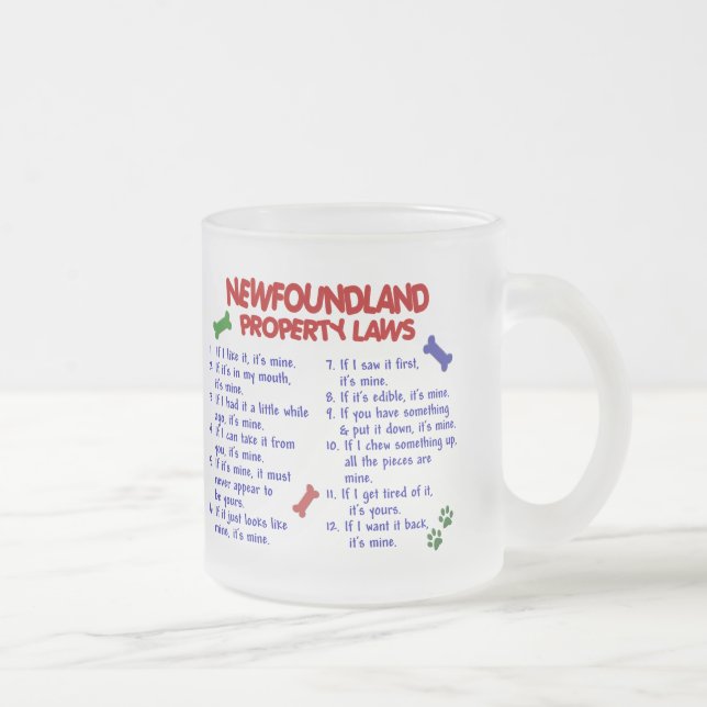 NEWFOUNDLAND Property Laws 2 Frosted Glass Coffee Mug (Right)
