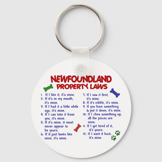 NEWFOUNDLAND Property Laws 2 Keychain (Front)