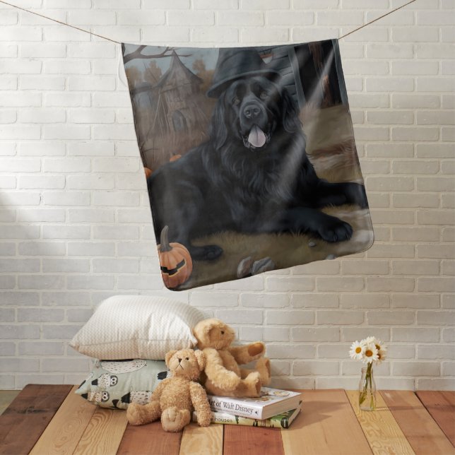 Newfoundland Pumpkins Halloween Scary  Baby Blanket (In Situ)