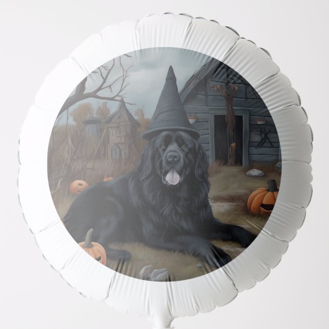 Newfoundland Pumpkins Halloween Scary  Balloon (Front)