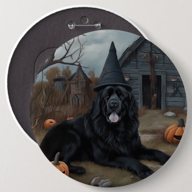 Newfoundland Pumpkins Halloween Scary  Button (Front & Back)