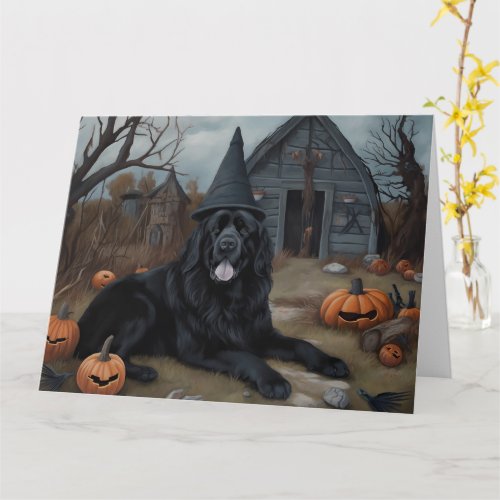 Newfoundland Pumpkins Halloween Scary  Card