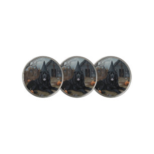 Newfoundland Pumpkins Halloween Scary Golf Ball Marker