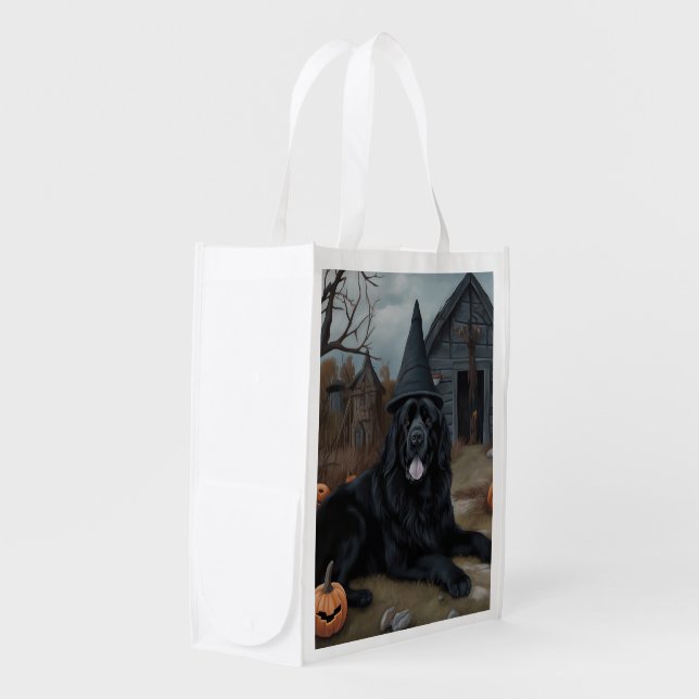 Newfoundland Pumpkins Halloween Scary  Grocery Bag (Front Side)