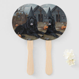 Newfoundland Pumpkins Halloween Scary Hand Fan