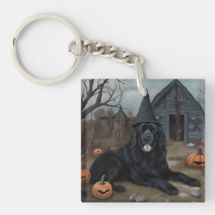 Newfoundland Pumpkins Halloween Scary Keychain