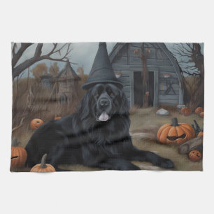 Newfoundland Pumpkins Halloween Scary Kitchen Towel