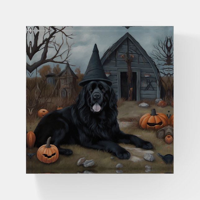 Newfoundland Pumpkins Halloween Scary  Paperweight (Front)