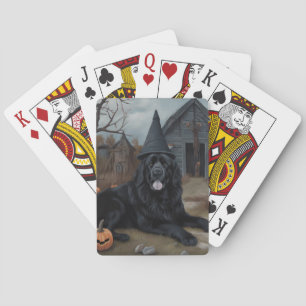 Newfoundland Pumpkins Halloween Scary  Poker Cards