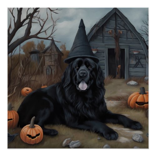 Newfoundland Pumpkins Halloween Scary  Poster