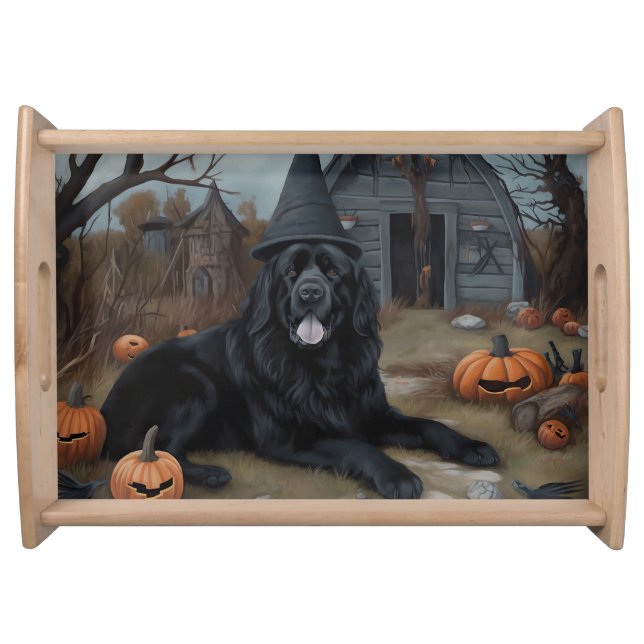 Newfoundland Pumpkins Halloween Scary  Serving Tray (Front)