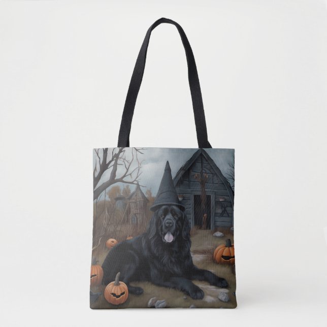 Newfoundland Pumpkins Halloween Scary  Tote Bag (Front)
