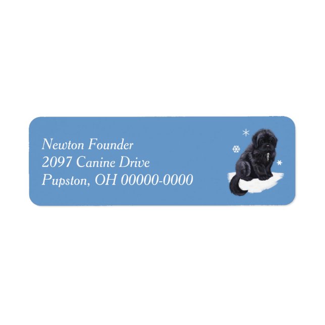 Newfoundland Puppy Label (Front)