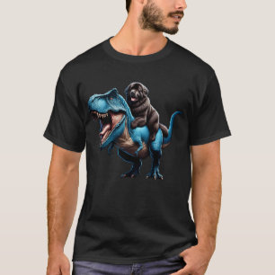 Newfoundland Riding Dinosaur Lover T-Shirt