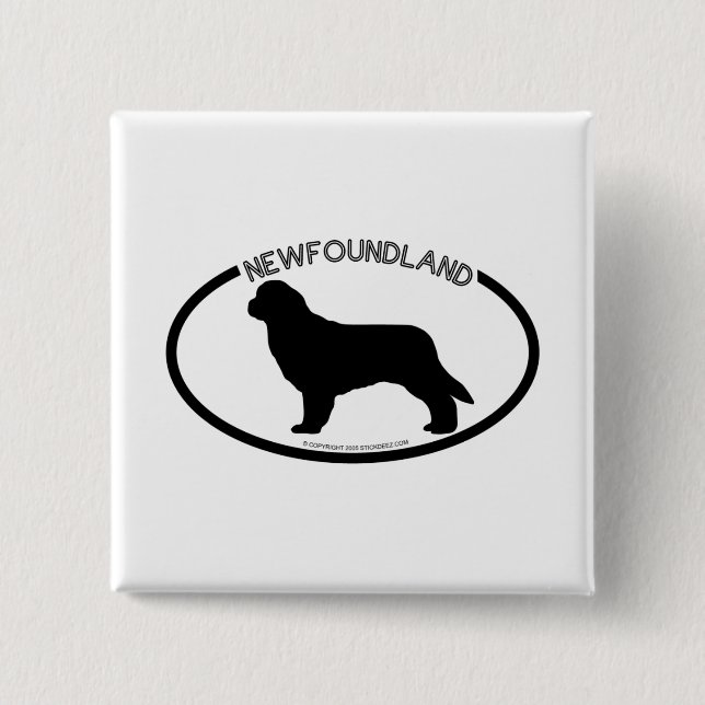 Newfoundland Silhouette Black Button (Front)