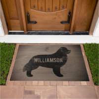 Newfoundland Silhouette Dog Breed Rustic Custom