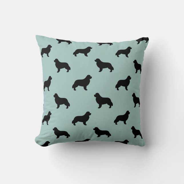 Newfoundland Silhouettes Pattern Throw Pillow (Front)