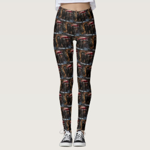 Newfoundland Snowy Sleigh Christmas Decor Leggings