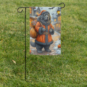 Newfoundland Spooky Santa Dog – Haunted Halloween Garden Flag