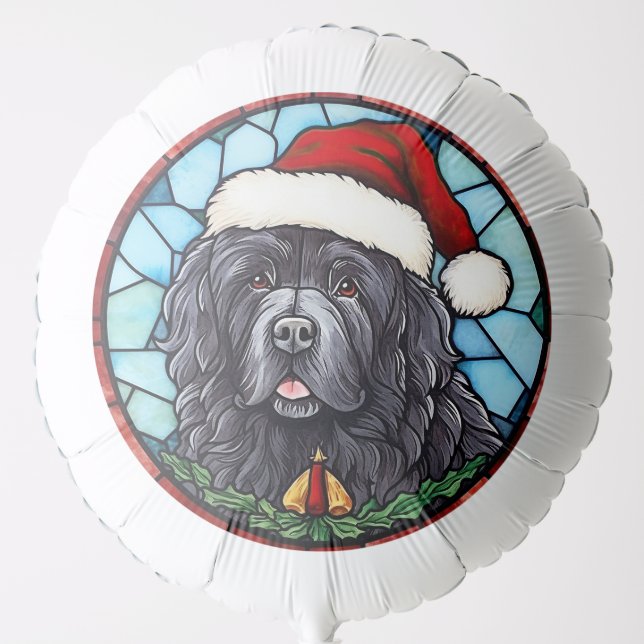 Newfoundland Stained Glass Christmas Balloon (Front)