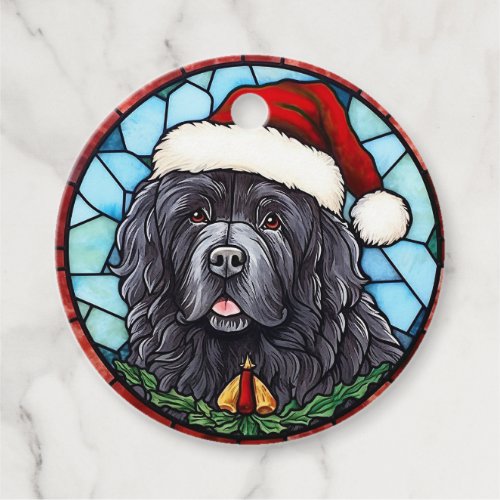 Newfoundland Stained Glass Christmas Favor Tags