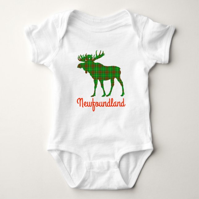 Newfoundland  Tartan moose cute tutu Baby Bodysuit (Front)