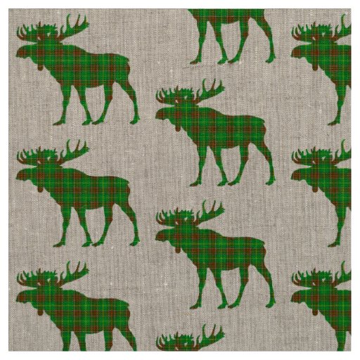 Newfoundland Tartan plaid moose fabric