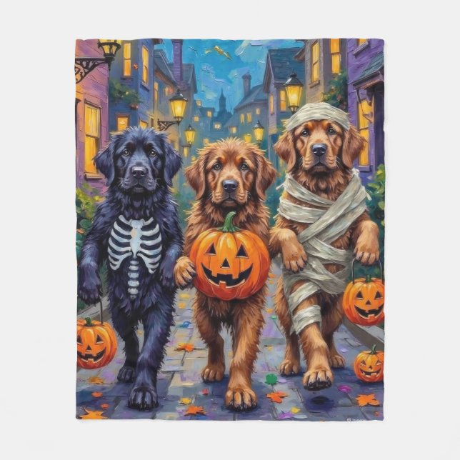 Newfoundland Trick-or-Treating Halloween Costumes Fleece Blanket (Front)