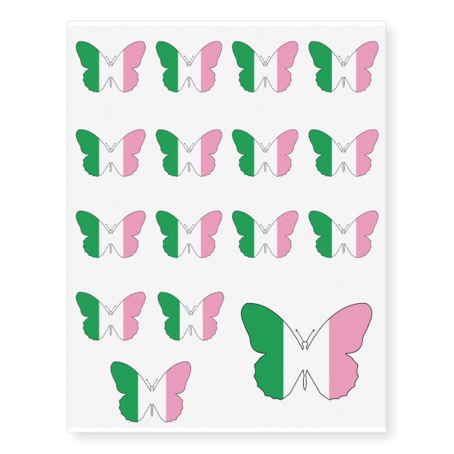 Newfoundland Tricolour Buttlerfly Temporary Tattoos (Front)