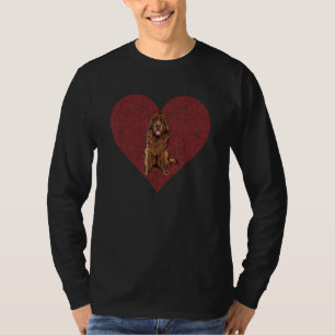 Newfoundland Valentines Day Dog Love Fingerprint T-Shirt