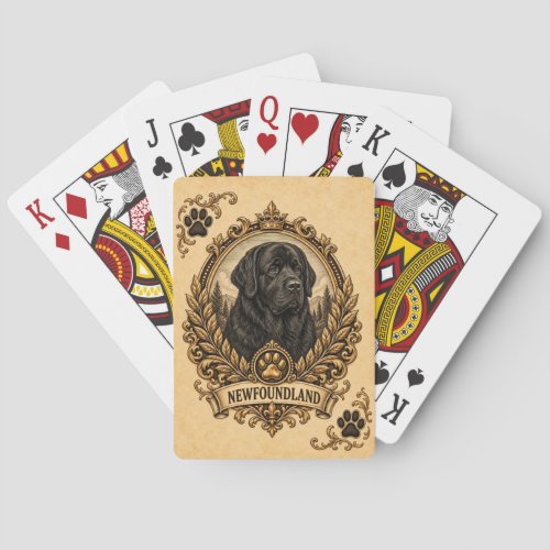 Newfoundland, Vintage Heritage Dog Poker Cards