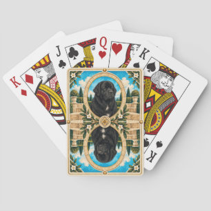 Newfoundland, Vintage Watercolor Dog Art Poker Cards