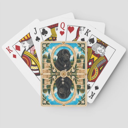Newfoundland, Vintage Watercolor Dog Art Poker Cards