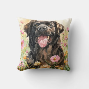 Newfoundland Watercolor Throw Pillow