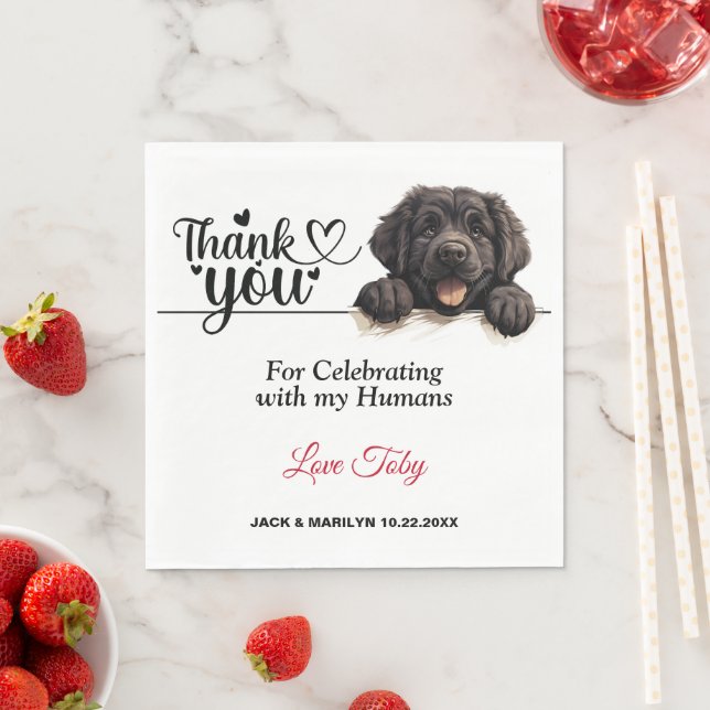 Newfoundland Wedding Thank You Napkins (Insitu)