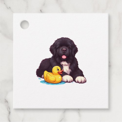 Newfoundland with a rubber duck   favor tags