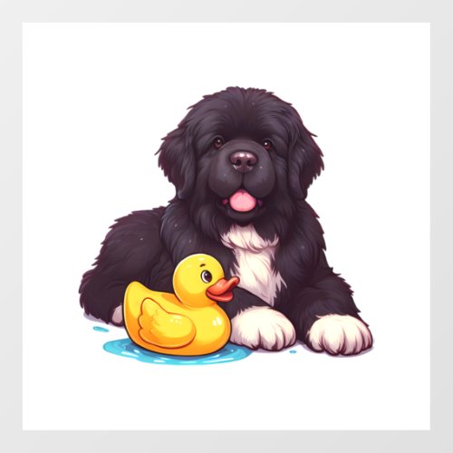 Newfoundland with a rubber duck   floor decals