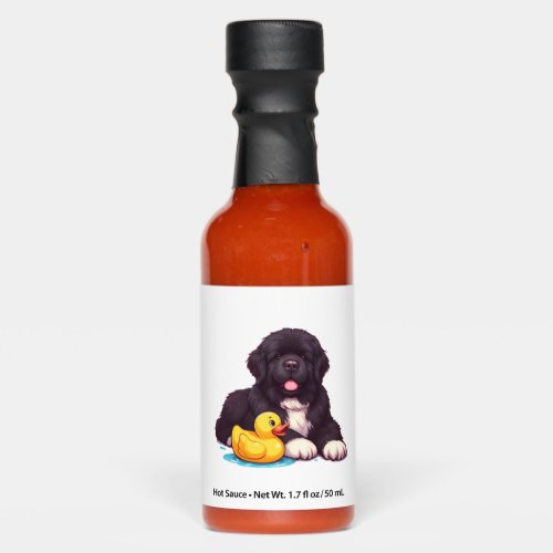 Newfoundland with a rubber duck   hot sauces