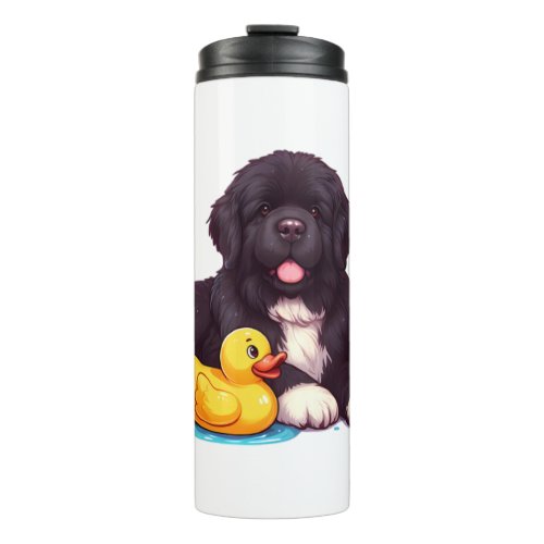 Newfoundland with a rubber duck   thermal tumbler