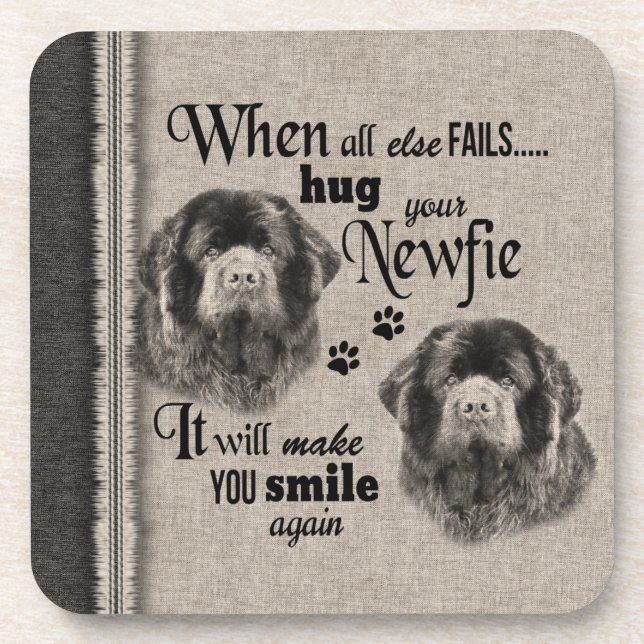 Newfoundlander art when everything fails quote beverage coaster (Front)