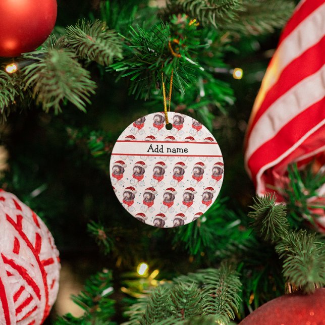 Newfypoo Dog Breed Christmas Stars Ceramic Ornament (Creator Uploaded)