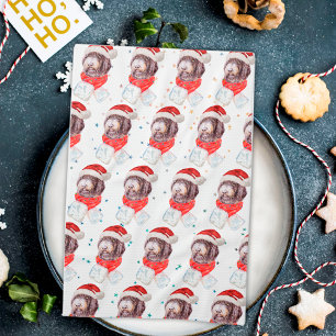 Newfypoo Dog Breed Christmas Stars Kitchen Towel