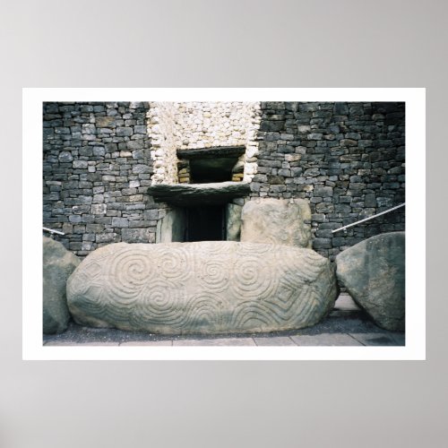 Newgrange Ireland Ancient Spiral Stone Symbols Poster