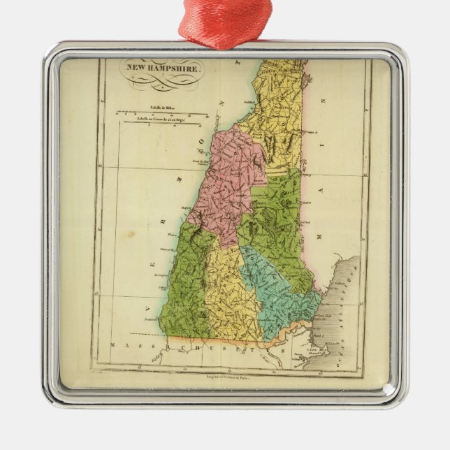 NewHampshire US Metal Ornament (Front)