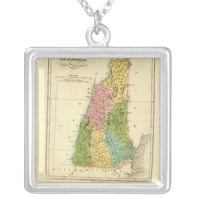 NewHampshire US Silver Plated Necklace (Front)