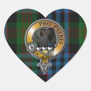 Newlands Tartan & Badge Heart Sticker