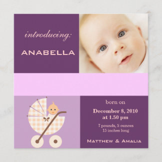 Newly Born Baby Girl Announcement