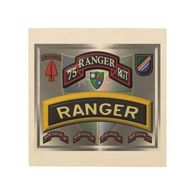 Newly Designed 75th Ranger Regiment Wood Wall Art (Front)