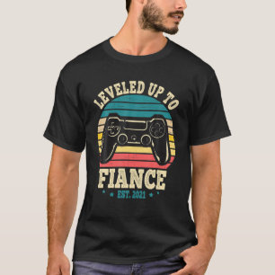 Newly Engaged Couple Gift For Him Leveled Up To Fi T-Shirt