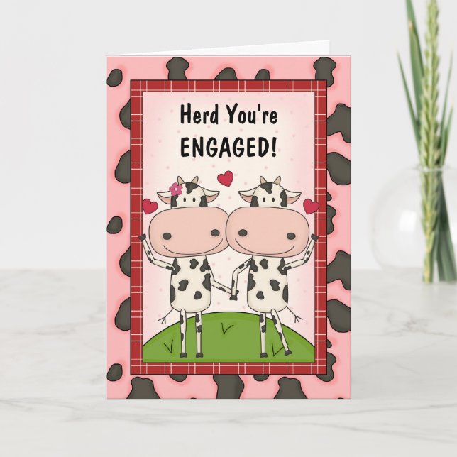 Newly Engaged Funny Cattle Card (Front)
